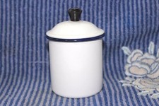 OLD VINTAGE SWEDEN ENAMEL STORAGE POT KITCHENWARE COLLECTIBLE