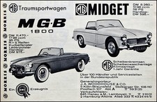 MGB Roadster and MG Midget, Original Advertising from 1964 Laminated