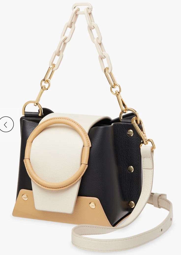 Yuzefi Mini Delila Shoulder Bag in nero/cream NWT