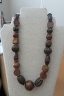 Wood Carved 20", 52 cm. Handmade Beaded Fashion Necklace, Original Design, New