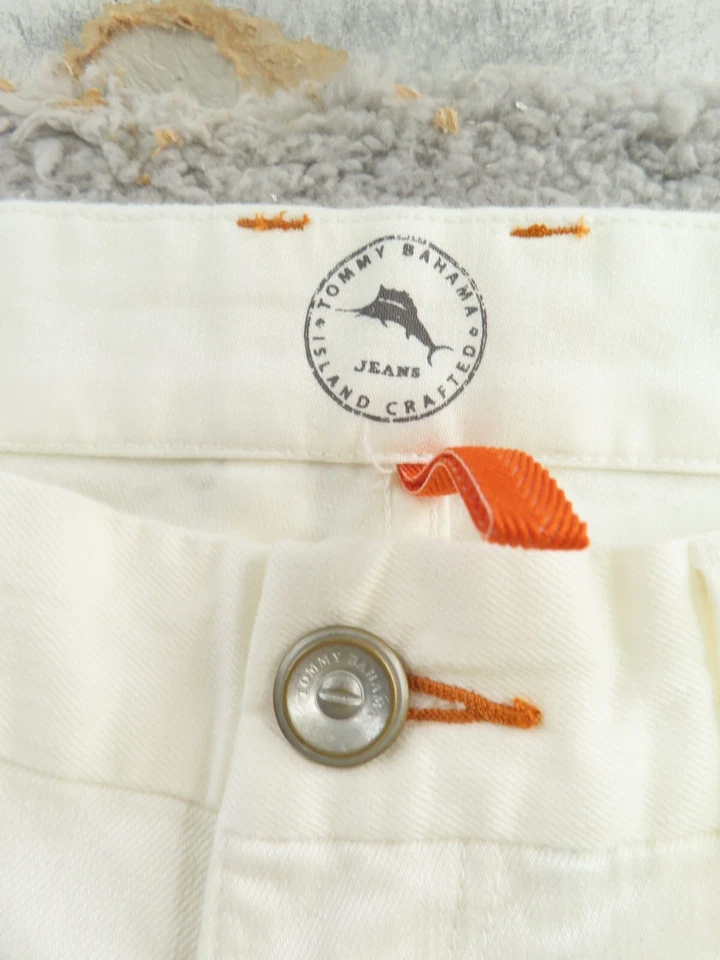 Pantalones de mezclilla Tommy Bahama para hombre 35x34 blancos clásicos elásticos relajados auténticos Foto 2 de 4