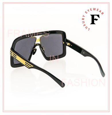 GUCCI EPILOGUE 0900 Black GG Mirror Print 001 Chunky Sunglasses