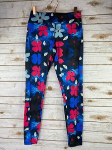 black floral workout leggings