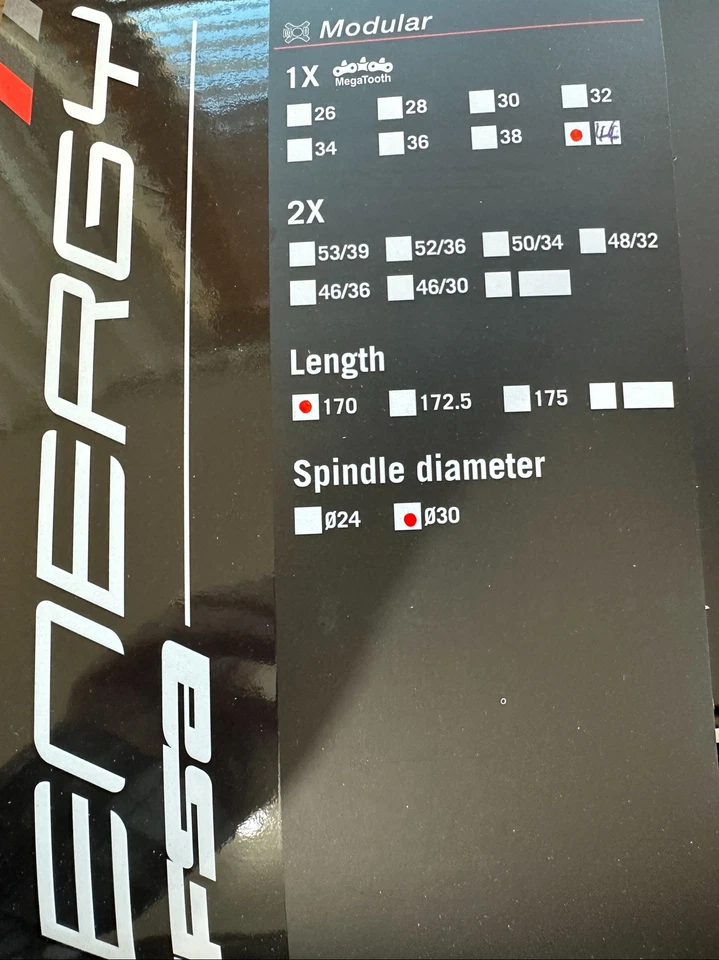 FSA Energy AGX+ 1X Modular 386EVO Gravel Crankset 170mm 11-Speed 44t New in box - Image 3 of 4