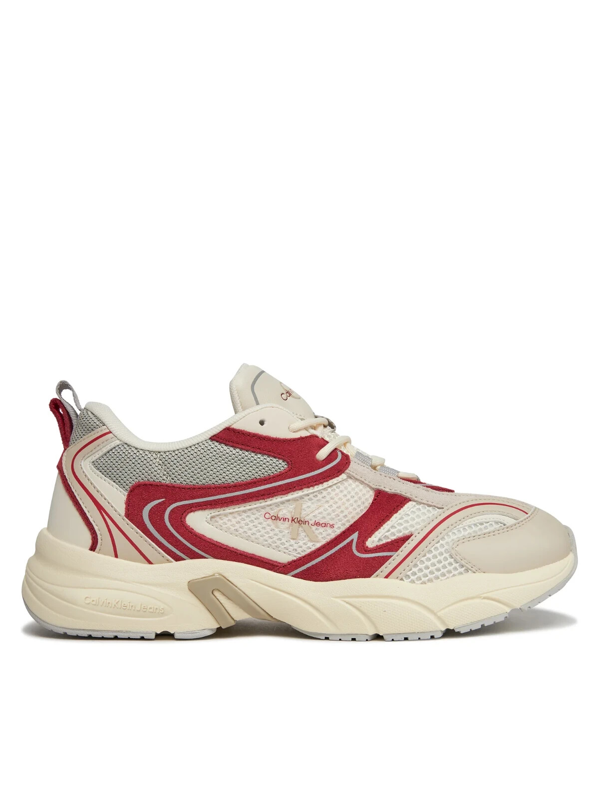 Кроссовки Calvin Klein Jeans для тенниса в стиле ретро с низким берцем белые красные Великобритания 65 28190₽