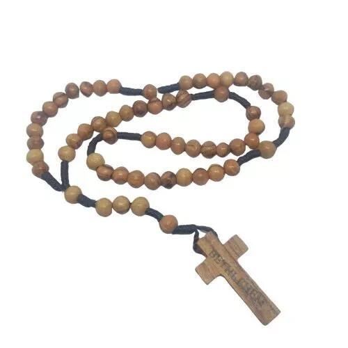 Blessed Bethlehem Rosary Olive Wood Beads Jesus Cross Holy Land Hand