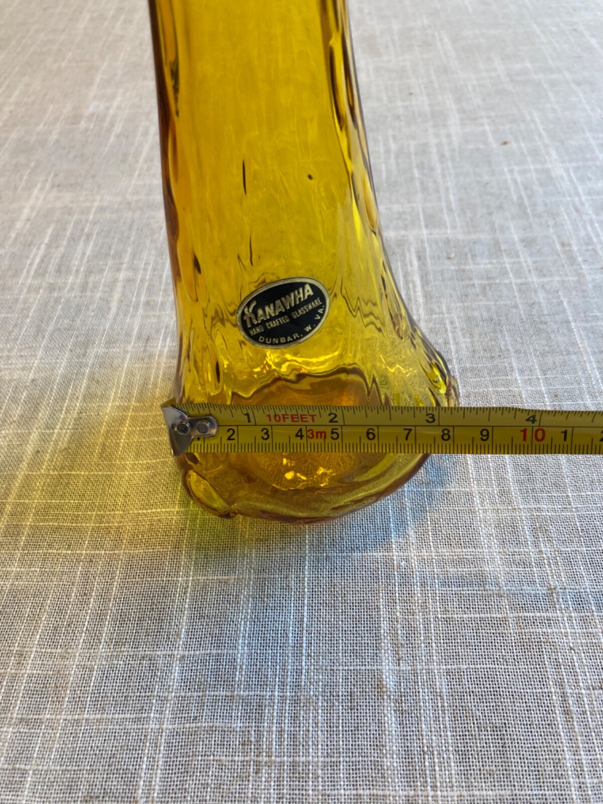 Kanawha Swung Vase 13 inches tall Amber colored with sticker still on it eBay