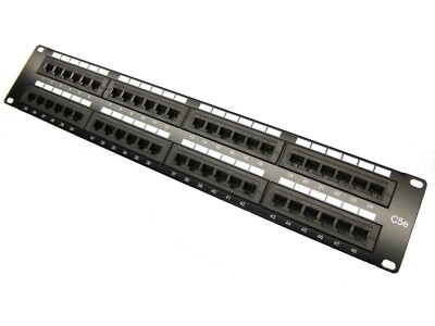 NEW CAT5e 48 Port Patch Panel RJ45 110 UL Network Ethernet 19'' Rack Mount 2U 2RU