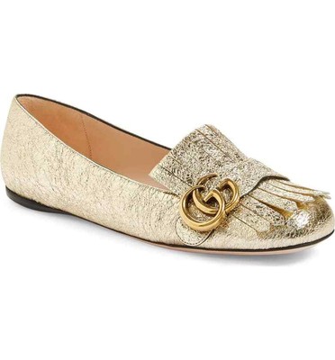 gucci marmont shoes gold