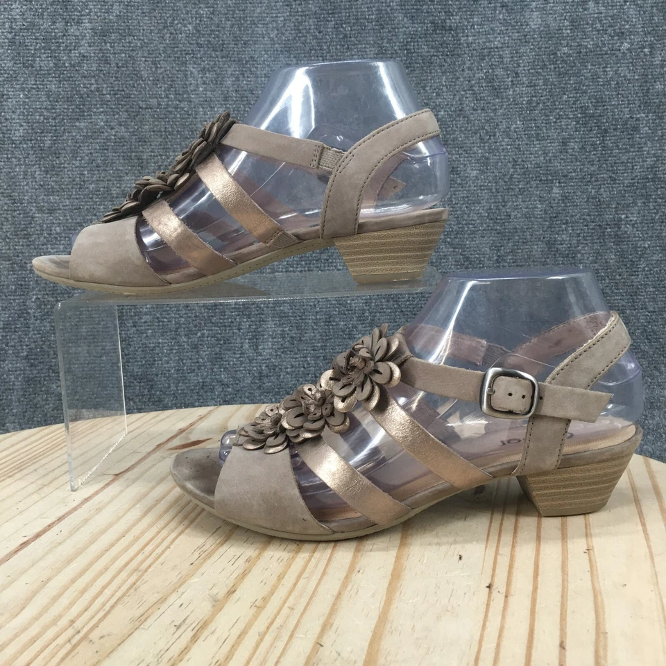 Sandalias Gabor para mujer US7.5 UK5 informales con tiras de cuero marrón metálico Foto 2 de 4