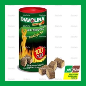 Accendifuoco Diavolina Eco-Ricci 100% Vegetale - 1 Kg Per Camini, Stufe E Grill