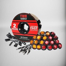 TMH 20 Pcs of 3/4 Inch Side Marker 10 Amber 10 Red Lights with Connector Pl...