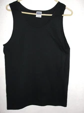 Men's Gildan Ultra Cotton Black Tank Top  - Size M