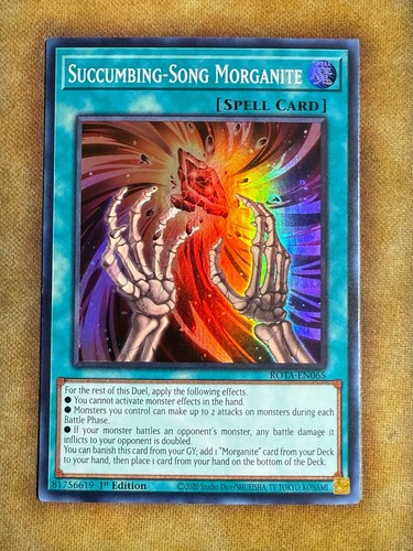 Yugioh SUCCUMBING-SONG MORGANITE ROTA-EN065 Super Rare 1st Ed NM