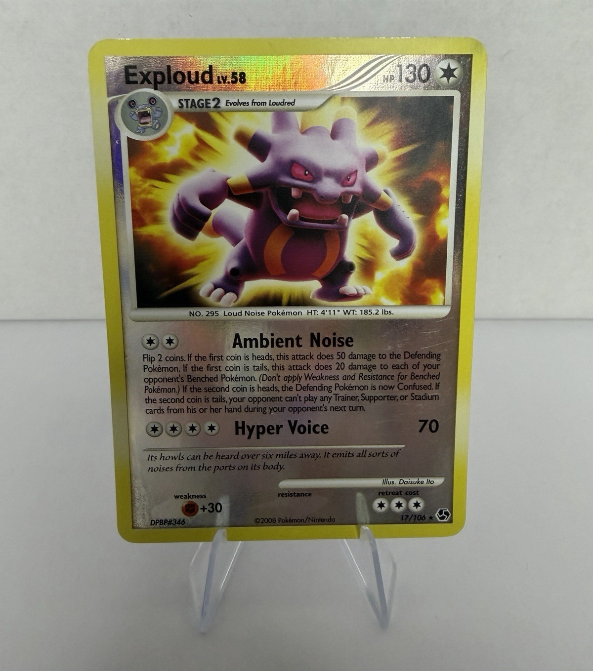 Pokemon Co. Exploud 17/106 Great Encounters Rare Reverse Holo Eng 130 HP 2008