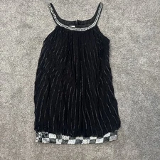 Glam Gurlz Silk Micro Mini Dress 10 Vintage YK Glam Gatsby Flapper Party Sequins