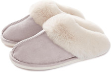 Womens Fuzzy Slippers Memory Foam Warm Cozy Indoor House Shoes  Fluffy, Comfy,