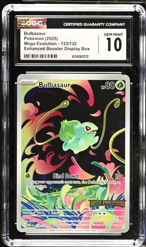 Bulbasaur Enhanced Booster Display Box Stamped Mega Evolution 133/132 CGC 10