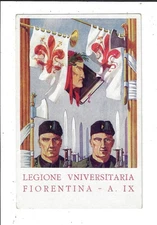 Italian Art Military Fascist Legione Universitaria Fiorentina A IX Postcard 2541