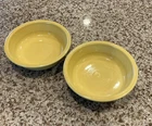 SET OF 2 BOWLS FIESTA  YELLOW 7 INCH CEREAL SOUP BOWLS  USA HLC FIESTAWARE