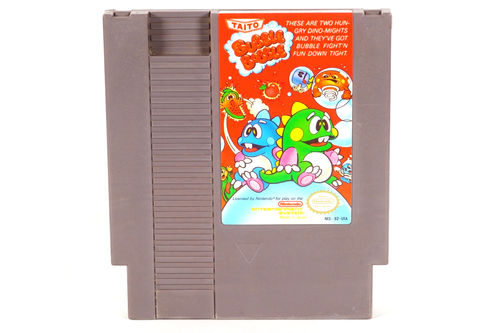 Taito Bubble Bobble Nintendo NES Game Cartridge Japan Rev-A Original NES 1st - Afbeelding 1 van 6