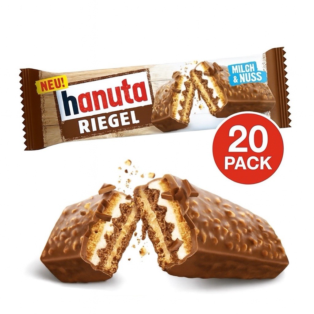 20x Barritas de gofre de oblea de chocolate Hanuta hechas en Alemania