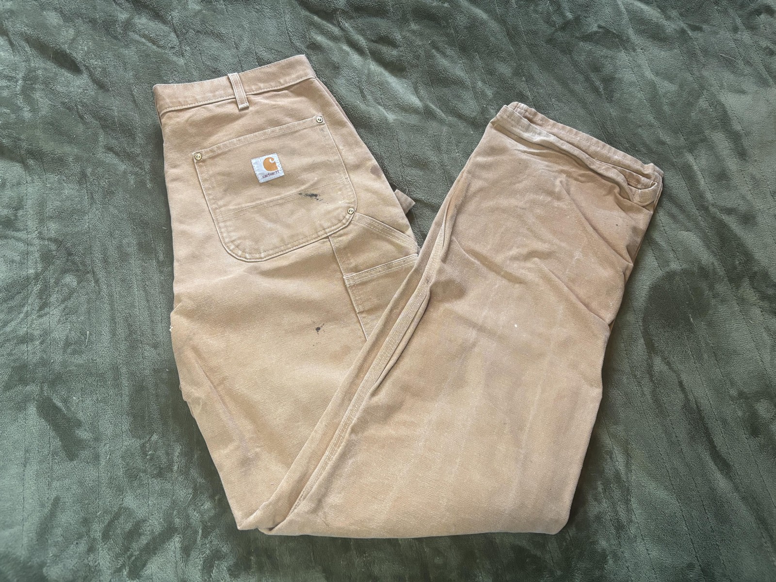 Carhartt Pants Mens 34x34 Brown B01 Canvas Double Knee Carpenter Workwear USA