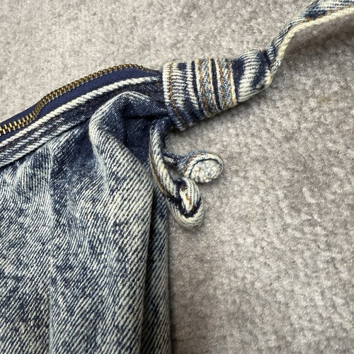 Vintage Acid Wash Handtasche Damen blau Jeans Denim Schulterriemen Reißverschluss Tasche 1990er - Bild 3 von 11