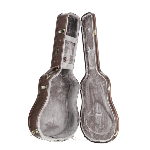 Tagima Dreadnought Acoustic Guitar Hard Case Unique Brown Pattern Plush Lined