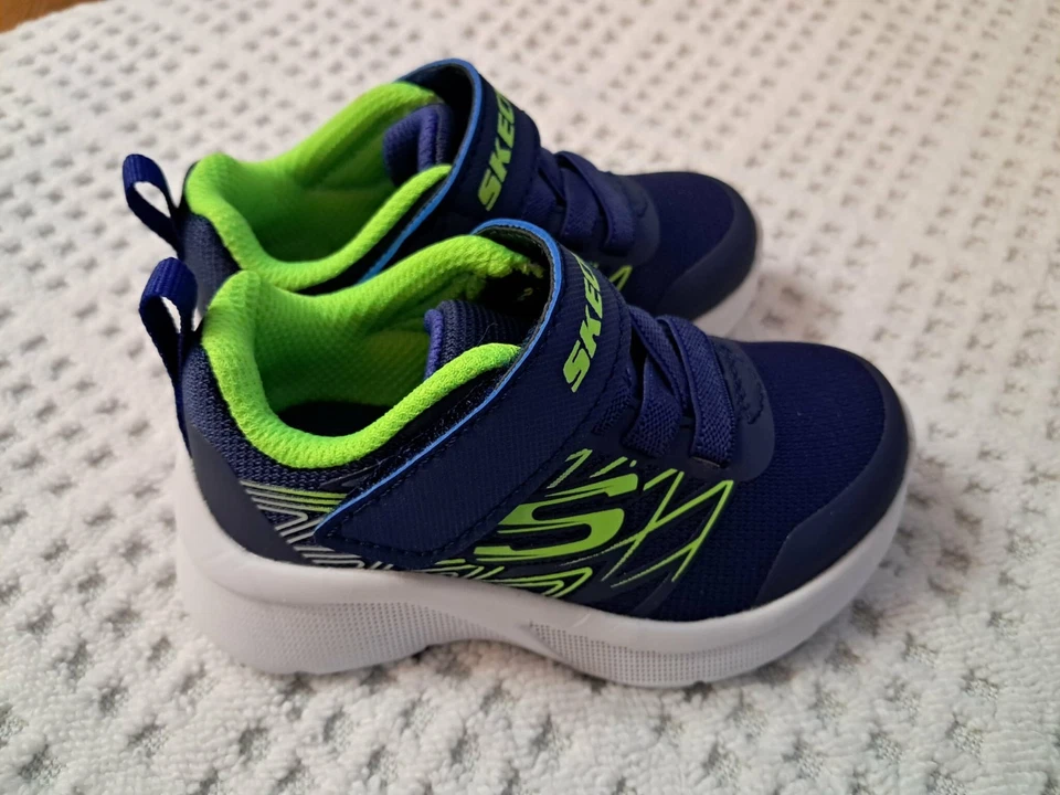 Zapatillas Skechers Microspec Niño Infantil Talla 5 (Azul/Verde Neón) Foto 2 de 4