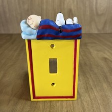 Vtg Snoopy Charlie Brown Light Switch Plate B...