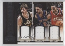 2012-13 Panini Threads Triple Threats Materials Gordon Hayward Landry Fields d4k