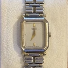 Vintage Seiko Woman’s Tank Watch 2 Tone Silver Gold 2P20-5110 New Battery Works