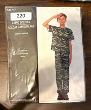Boys Military Camo Soldier Costume Complete Outfit Polyester Child M 6-8