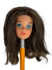 Vintage Barbie Steffie Brunette Busy Babs 1974 HEAD ONLY #7888 #3312 Mattel TLC