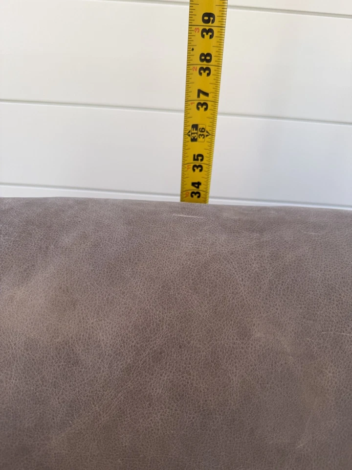 (2)ARHAUS Engles灰色皮革椅子舒适休闲椅现代舒适 — 第 3/4 张图片