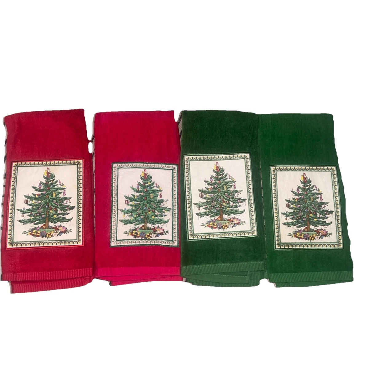 Juego De 2 Toallas De Cocina Blancas Con Árbol De Navidad De | Cuotas Sin Interés