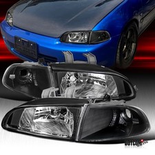 Black Headlightscorner Signal Lamps Fit 1992-1995 Honda Civic Coupe Hatchback