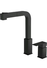 APPASO 2 Hole Kitchen Faucet, Black Aluminum Open Box