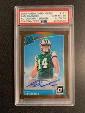 2018 SAM DARNOLD RATED ROOKIE OPTIC BRONZE AUTO  /5 - RARE POP 1 -  PSA 10 / 10