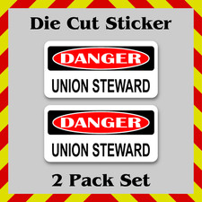 2 Pack, Funny Union Steward Stickers, Vinyl Die-Cut Decals, Blue Collar Humor