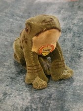 Steiff Froggy Frog 1950s W/ Collar Tag Velvet 10cm 4in Vintage