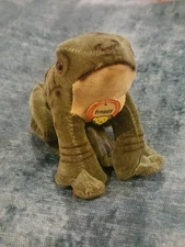 Steiff Froggy Frog 1950s W/ Collar Tag Velvet 10cm 4in Vintage