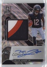 2022 Panini Spectra Rookie Wave Prizm 23/25 Velus Jones Jr #223 Patch Auto 1d0h