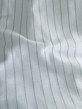 9 Yards White Polyester Drapery Fabric Blue Stripes