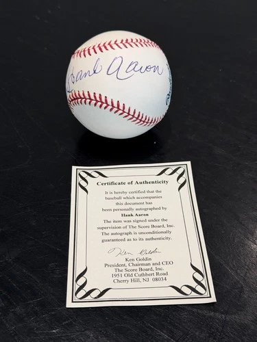 Hank Aaron Signed Baseball with COA