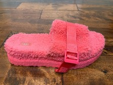 Ugg Pink Sherpa Fleece Fluffita Platform Slide Sandals, Size 11  42