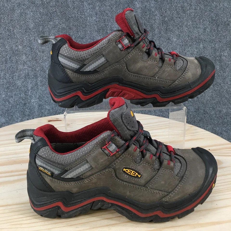 Keen Shoes Mujer 6.5 Durand Bajo Impermeable Senderismo Tenis 1011557 Gris Rojo Foto 2 de 4