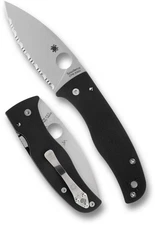 SPYDERCO Bodacious Black G-10, Satin Blade, CPM S30V Steel Serrated Edge, C263GS