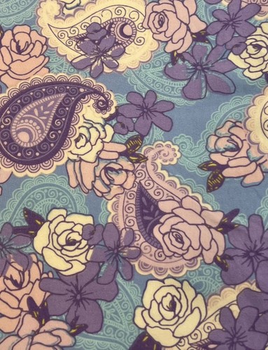 LuLaRoe Leggings TC Tall Curvy PAISLEY Pastel Rose Floral Comfy Comfy Soft Knit - Picture 2 of 6